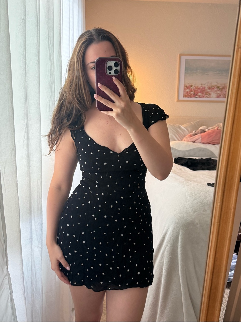 Reformation Darcia mini dress in Stargazing